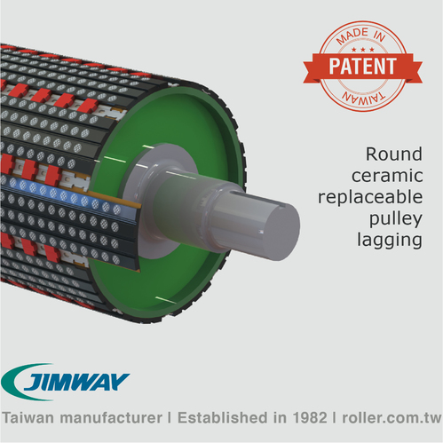 Round Ceramic Replaceable Pulley Lagging
